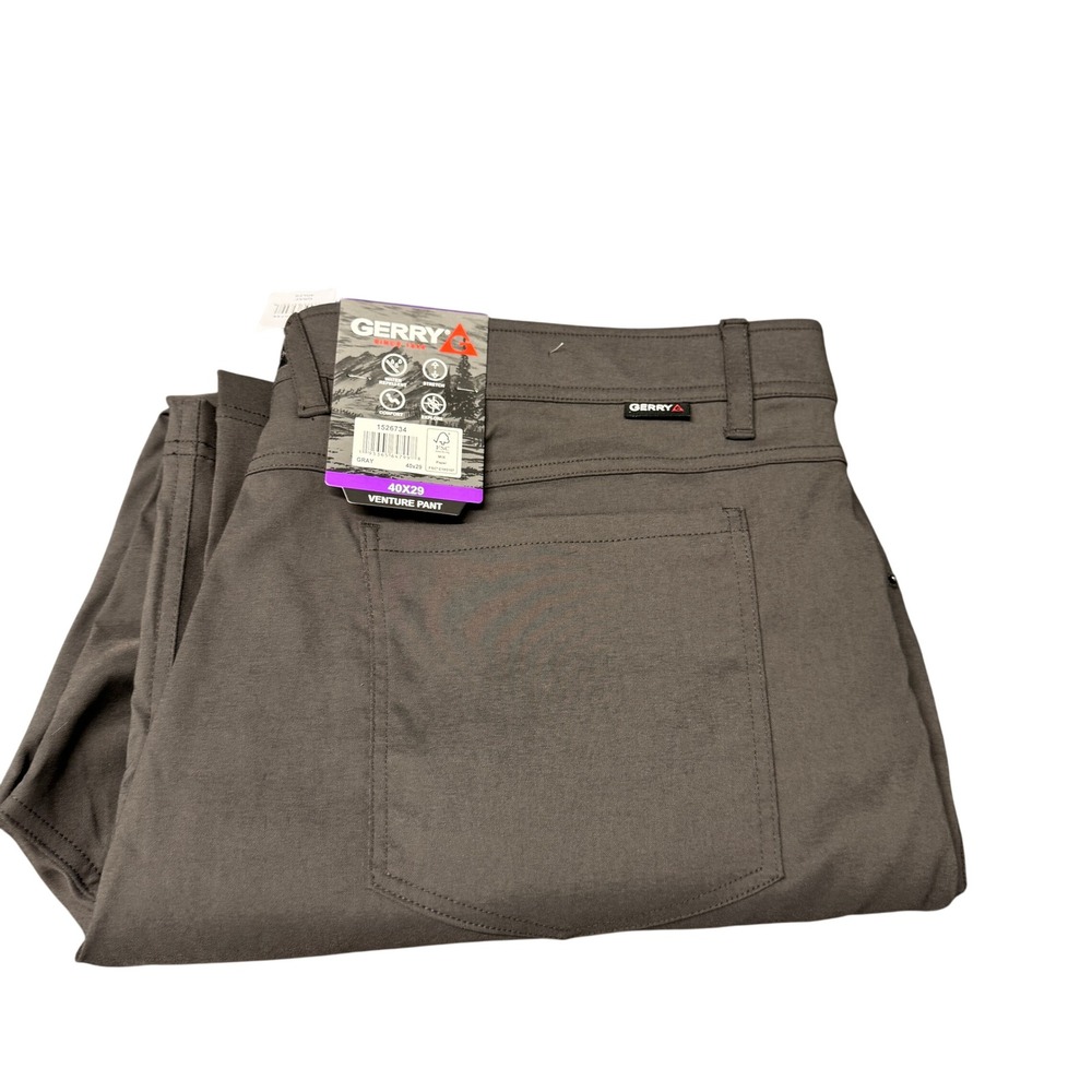 Gerry Venture Pant Mens 40x29 (40x28 ACTUAL) Gray Outdoor Gorpcore Stretch NEW